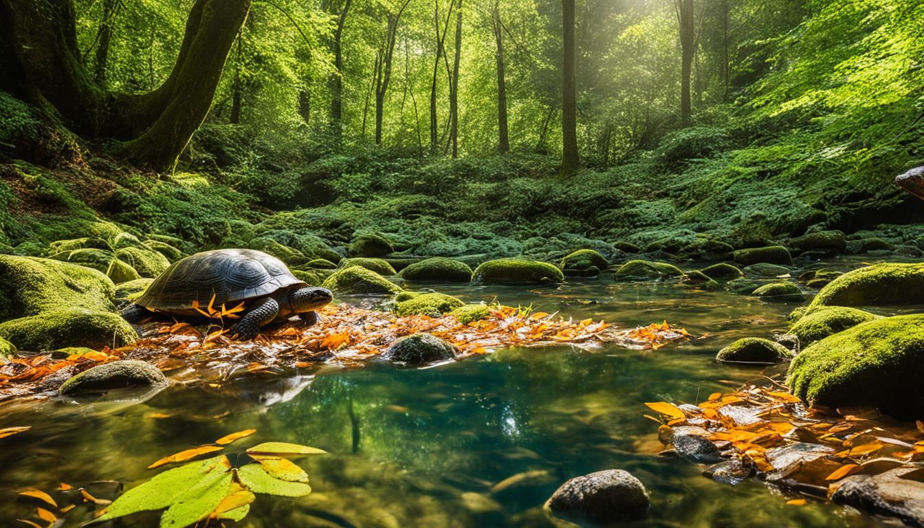 Pantherschildkröte im natürlichen Lebensraum